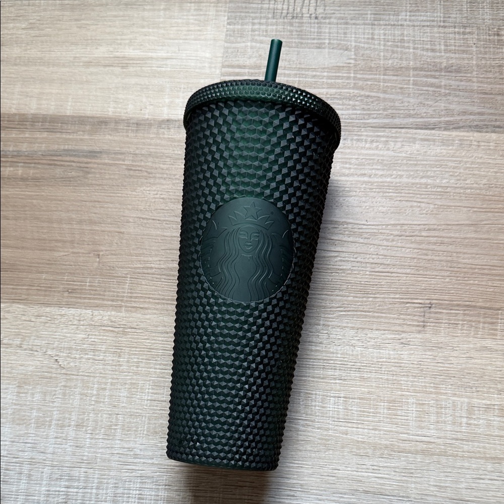 Starbucks Dark Green Textured Tumbler with Straw